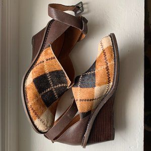 Anthropologie x Schuler & Sons Philadelphia 9.5 Argyle Wedge Pony Hair H…